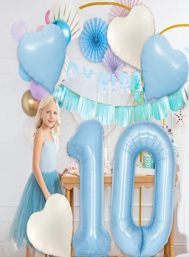 Florisland Blue 13 Balloon Number Pastel Blue Birthday Party Decor for Girls Boys, 40inch Big Sky Blue Balloon Foil Mylar 13 Birthday Balloon for 13th Birthday Party Anniversary Decorations Supplies Favors - Image 3